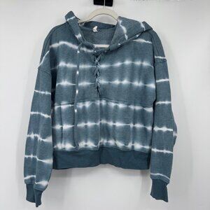 NEW FREE PEOPLE FP MOVEMENT TIE DYED BELIEVER HOODIE Sz M LACE UP PULLOVER